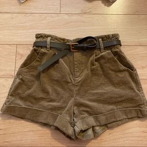 Camel Corduroy Mini Shorts Cider